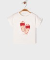Tee-shirt manches courtes avec motif et volants bébé fille[MISSING]